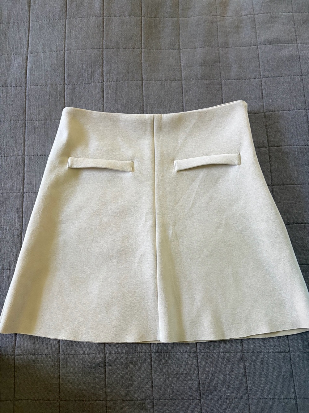 Zara Cream A-Line Mini Skirt Faux Suede